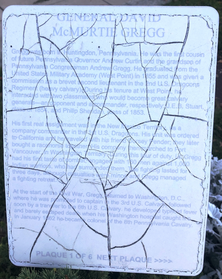 GENERAL DAVID MCMURTIE GREG WAR MEMORIAL PLAQUE 1 OF 6