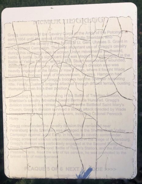 GENERAL DAVID MCMURTIE GREG WAR MEMORIAL PLAQUE 5 OF 6