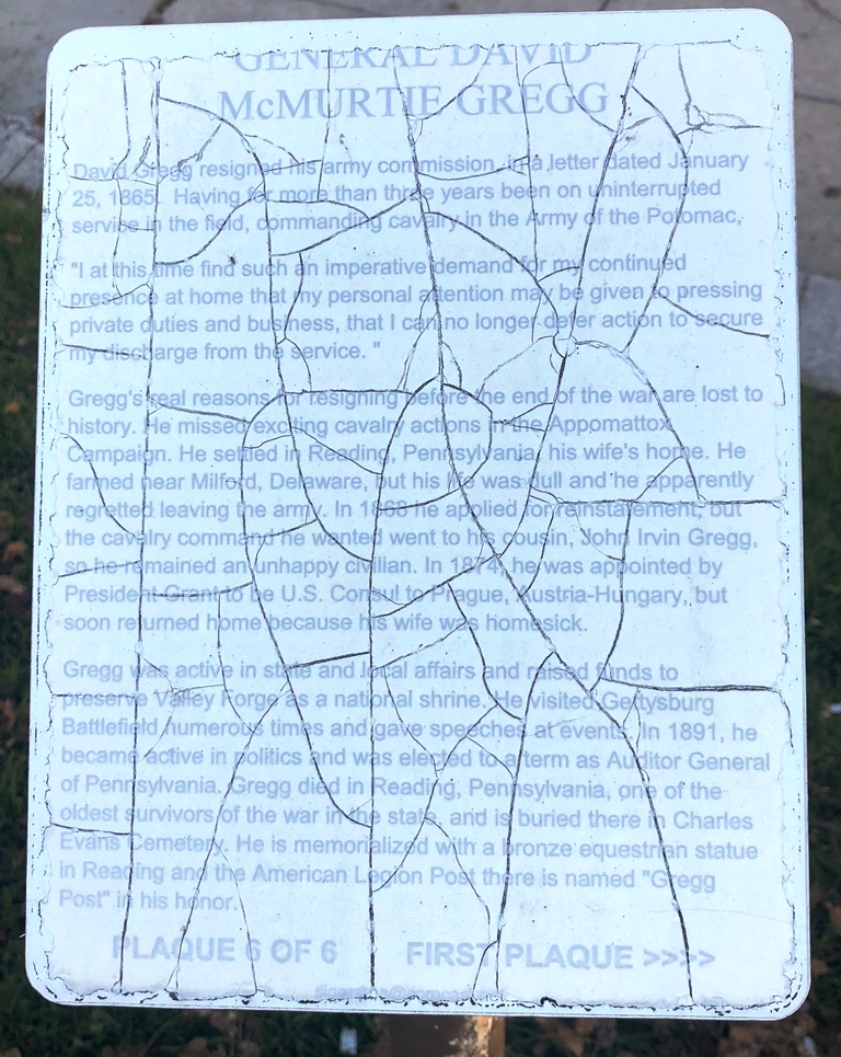 GENERAL DAVID MCMURTIE GREG WAR MEMORIAL PLAQUE 6 OF 6