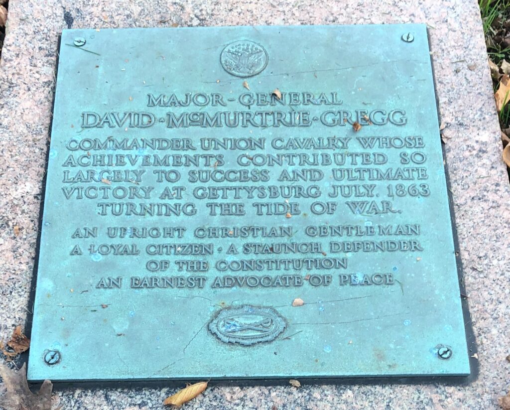 MAJOR GENERAL DAVID MCMURITE GREGG EQUESTRIAN MEMORIAL PLAQUE