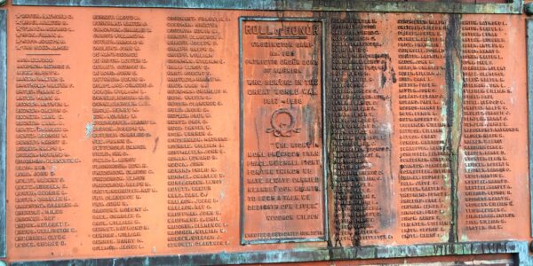 WASHINGTON CAMP NO. 163 ROLL OF HONOR MEMORIAL PLAQUE