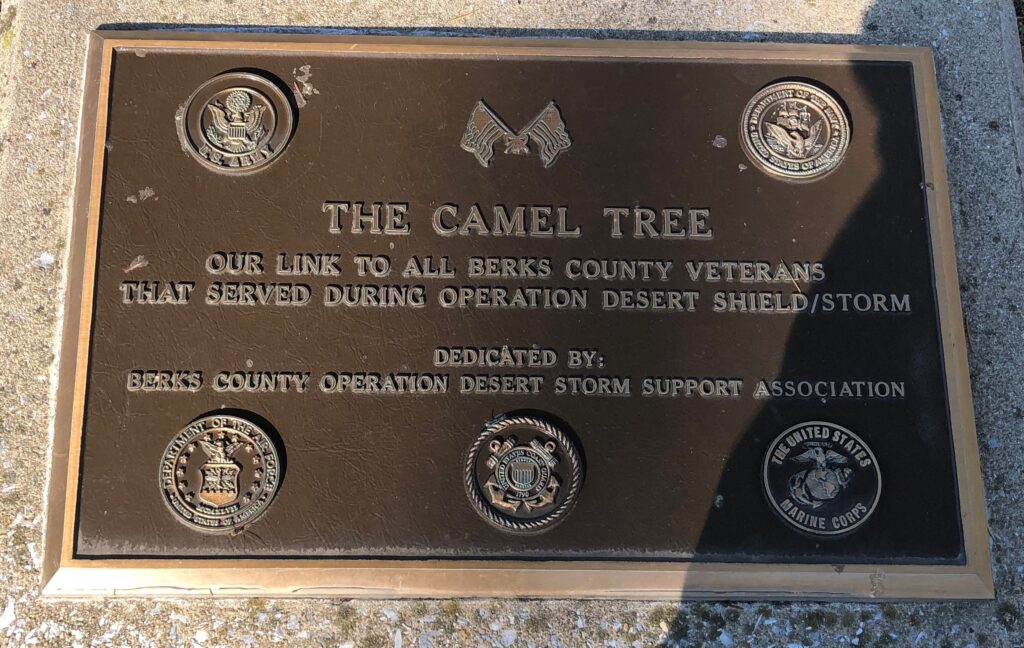 THE CAMEL TREE MEMORIAL PLAQUE
