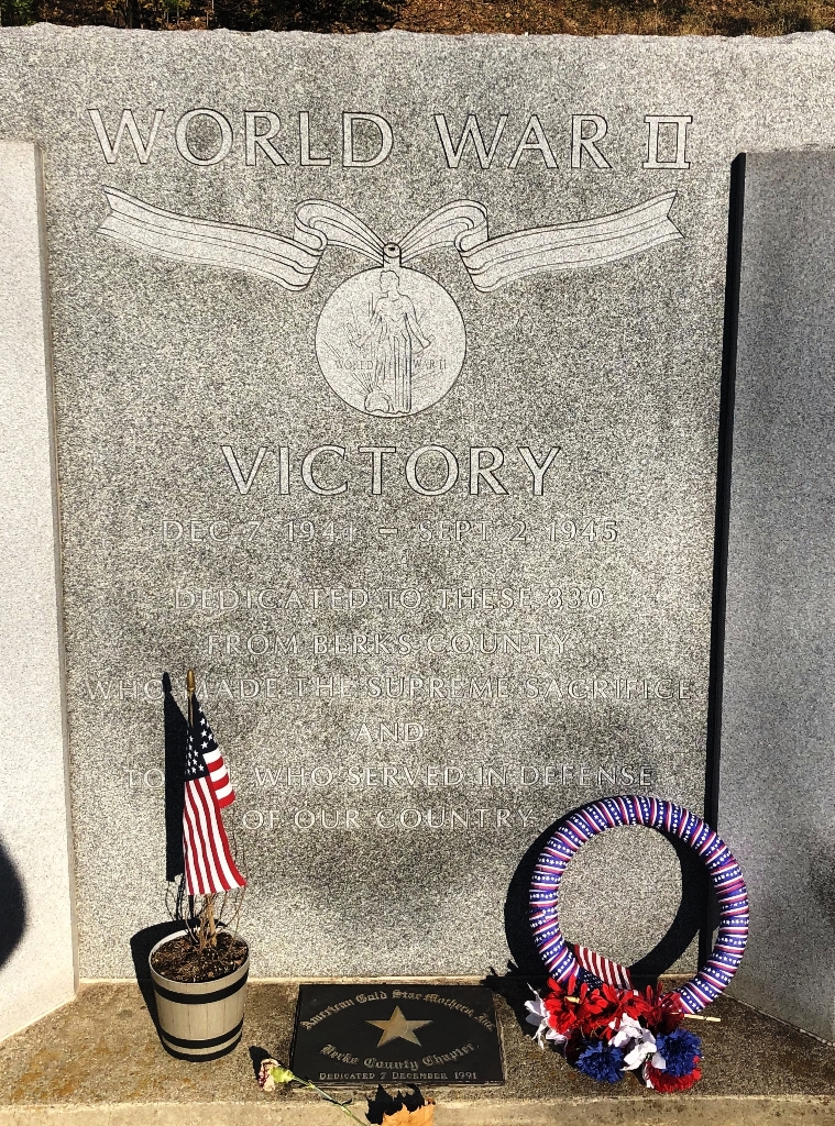 BERKS COUNTY WORLD WAR II VIICTORY MEMORIAL CENTER STONE