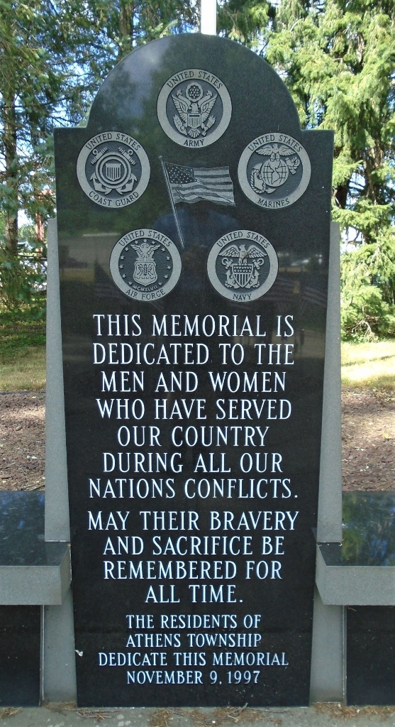ATHENS TOWNSHIP WAR VETERANS MEMORIAL STONE