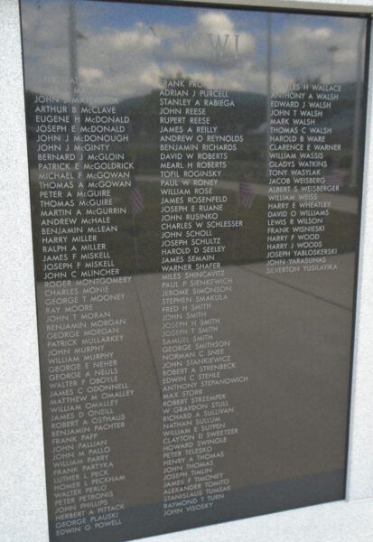 SCRANTON VETERANS MEMORIAL PARK PANEL B