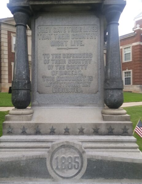 MCKEAN COUNTY CIVIL WAR MEMORIAL DEDICATION STONE