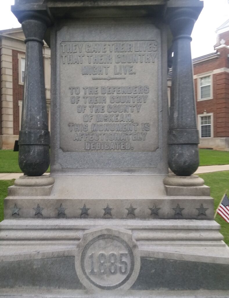 MCKEAN COUNTY CIVIL WAR MEMORIAL DEDICATION STONE
