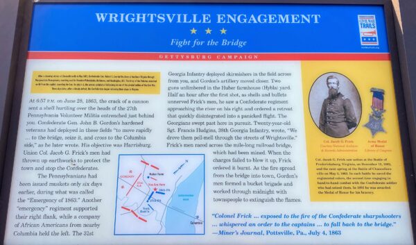 WRIGHTSVILLE ENGAGEMENT FIGHT FOR THE BRIDGE WAR MEMORIAL PLAQUE