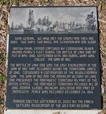 WE HAVE MET THE ENEMY AND THEY ARE OURS MEMORIAL CANNON PLAQUE