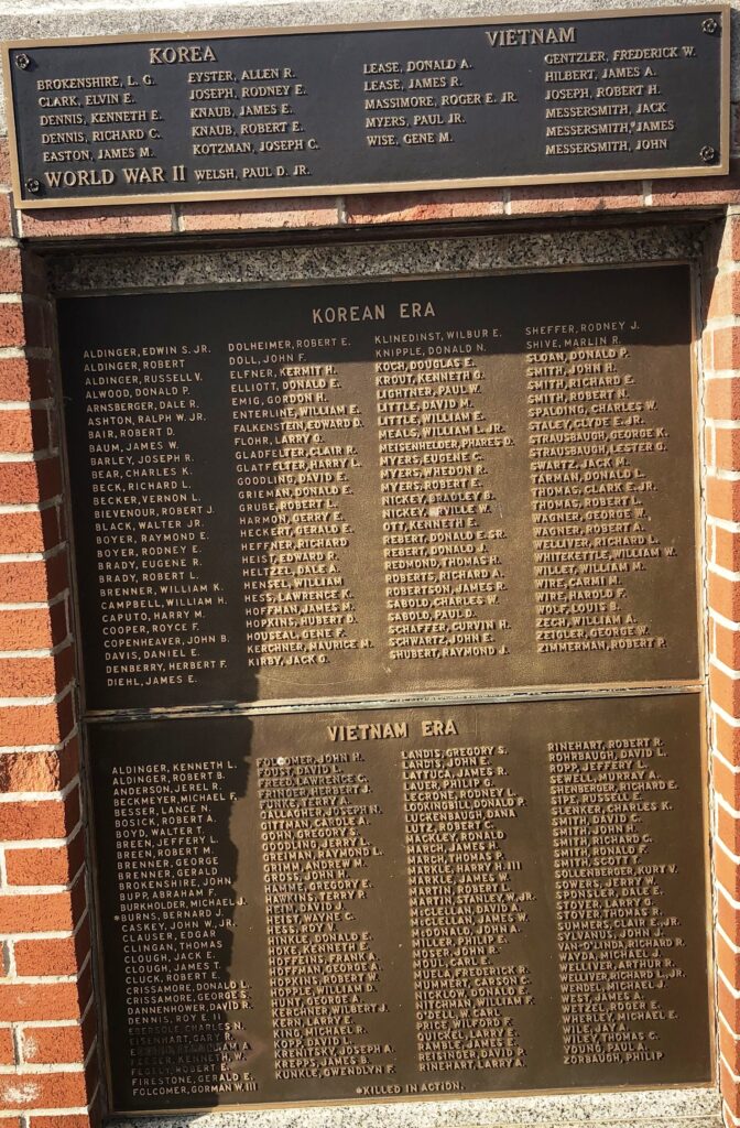 YORK COUNTY KOREAN AND VIETNAM WAR MEMORIAL PLAQUES