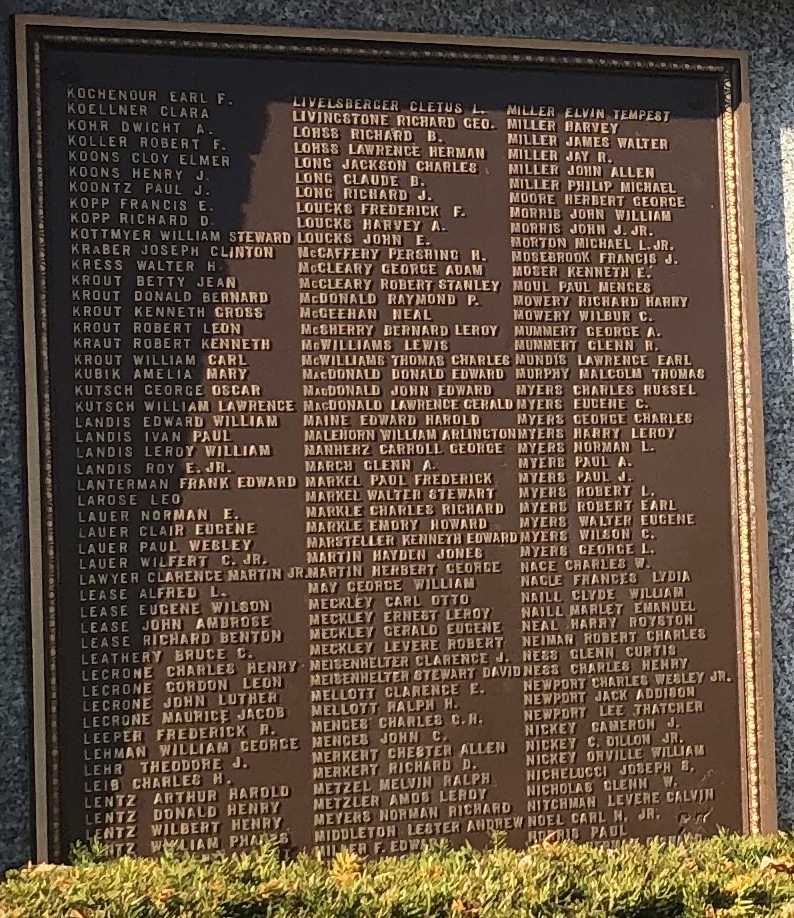 GREATER WEST YORK WORLD WAR II MEMORIAL PLAQUE D
