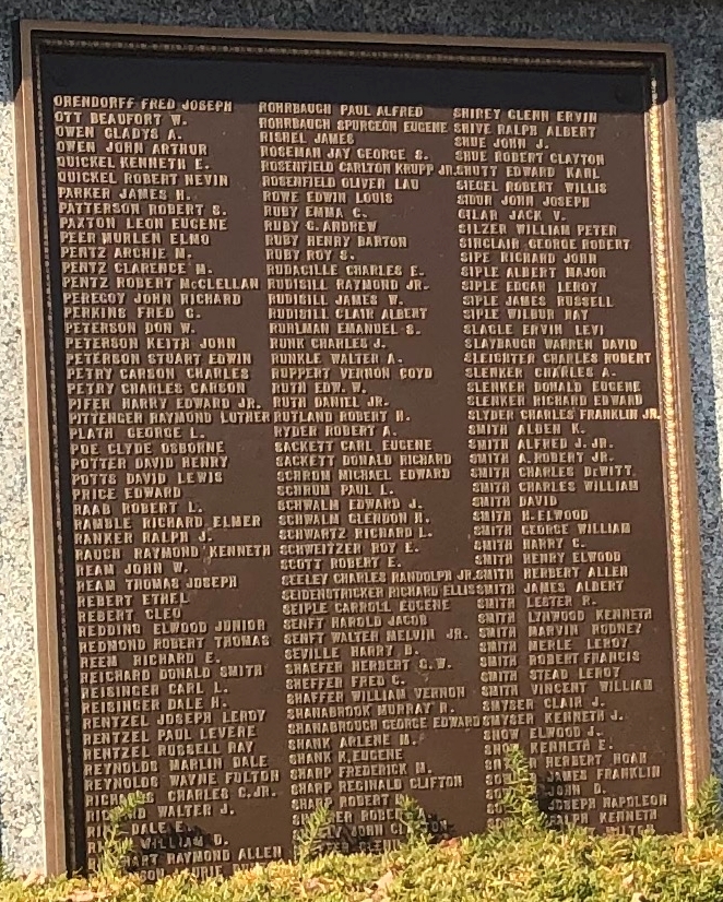 GREATER WEST YORK WORLD WAR II MEMORIAL PLAQUE E
