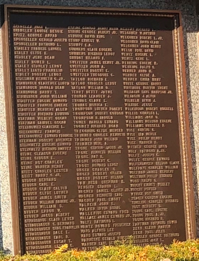 GREATER WEST YORK WORLD WAR II MEMORIAL PLAQUE F