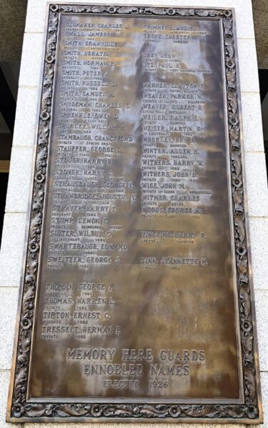 YORK COUNTY WAR FOR WORLD PEACE MEMORIAL PLAQUE D