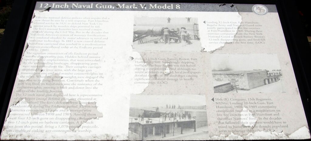 12-INCH NAVAL GUN, MARK V, MODE 8 MEMORIAL PLAQUE