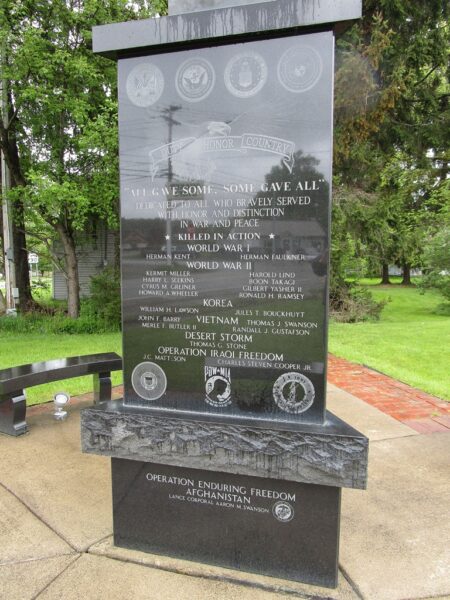 JAMESTOWN DUTY HONOR COUNTRY WAR MEMORIAL SIDE A