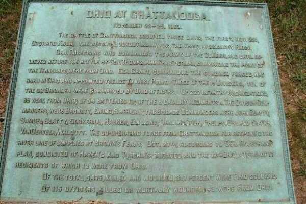 OHIO AT CHATTANOOGA MEMORIAL PLAQUE