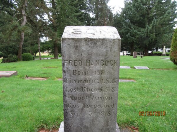 FRED HANCOCK WAR MEMORIAL CEMETERY STONE