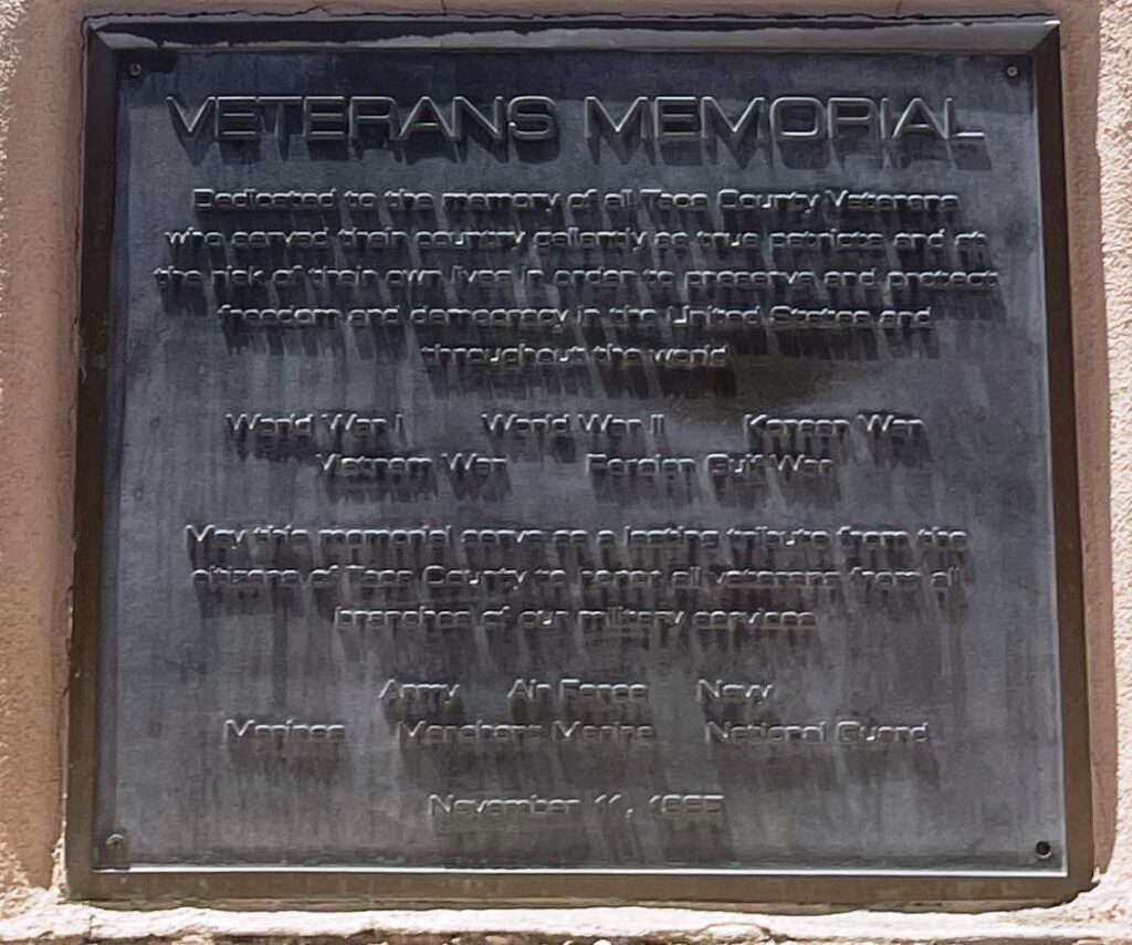 TAOS COUNTY BATTERY H 200TH COAST ARTILLERY WAR MEMORIAL PLAQUE B