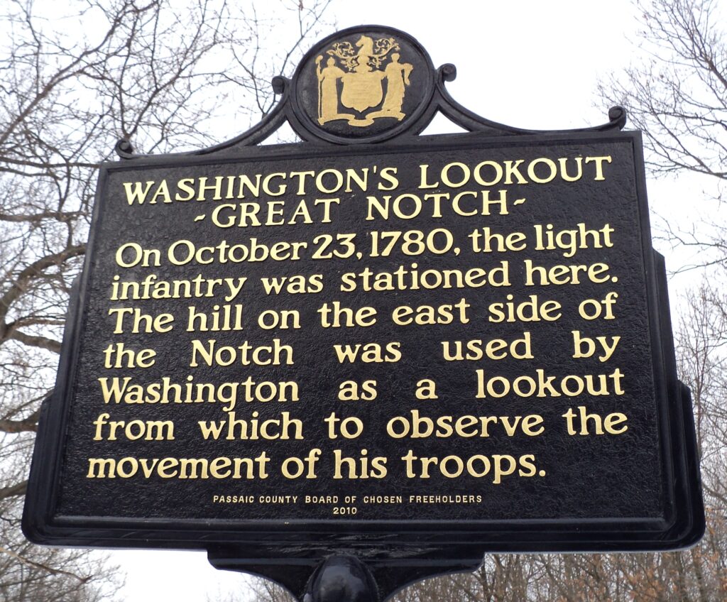 WASHINGTON’S LOOKOUT GREAT NOTCH MEMORIAL MARKER