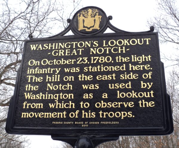 WASHINGTON’S LOOKOUT GREAT NOTCH MEMORIAL MARKER
