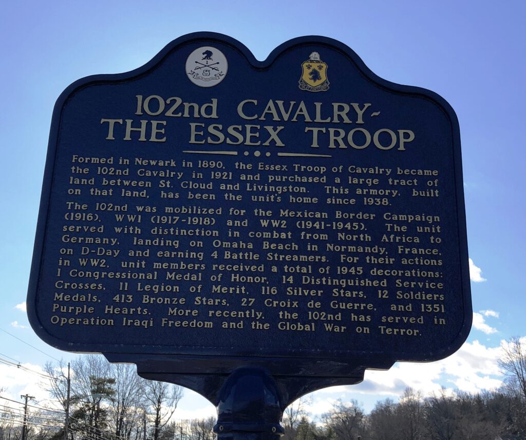 102ND CAVALRY THE ESSEX TROOP WAR MEMORIAL MARKER