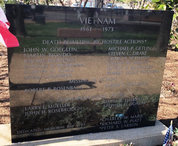 COURTNEY G. JONES VIETNAM KIA, MIA AND DOC MEMORIAL