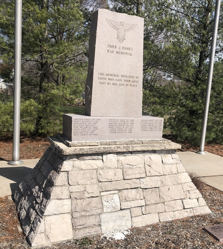 OMER J. DAMES WAR MEMORIAL