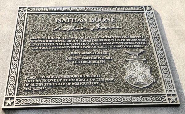 NATHAN BOONE WAR MEMORIAL PLAQUE
