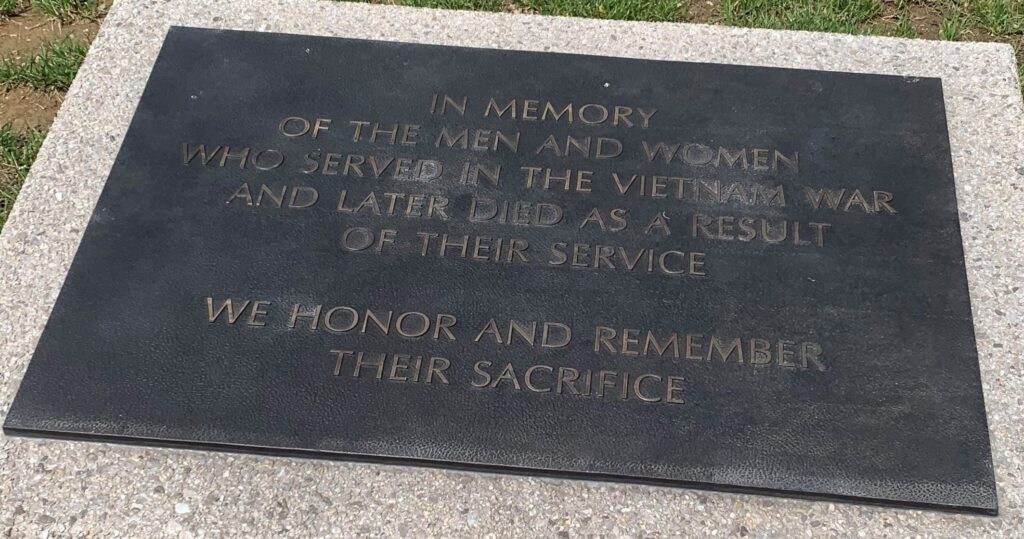 PERRYVILLE WHO SERVED AND LATER DIED VIETNAM WRA MEMORIAL PLAQUE