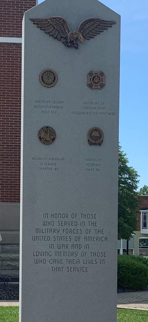 IN HONOR OF THOSE WHO SERVED WAR MEMORIAL SIDE A