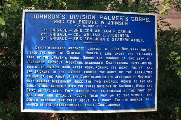 JOHNSON’S DIVISION PLAMER’S CORPS MEMORIAL PLAQUE