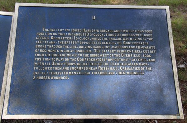 6TH BATTERY, OHIO LIGHT ARTILLERY WAR MEMORIAL PLAQUE B