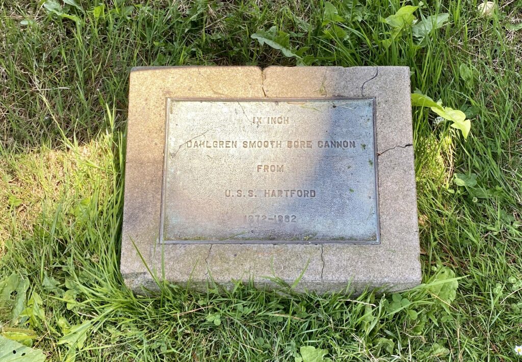 10 INCH DAHLGREN CANNON USS HARTFORD MEMORIAL PLAQUE B