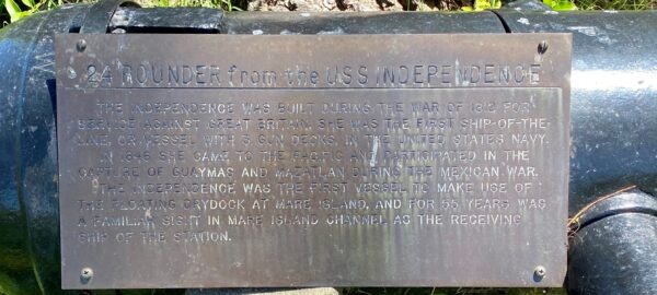 24 POUNDER USS INDEPENDENCE WAR MEMORIAL PLAQUE A