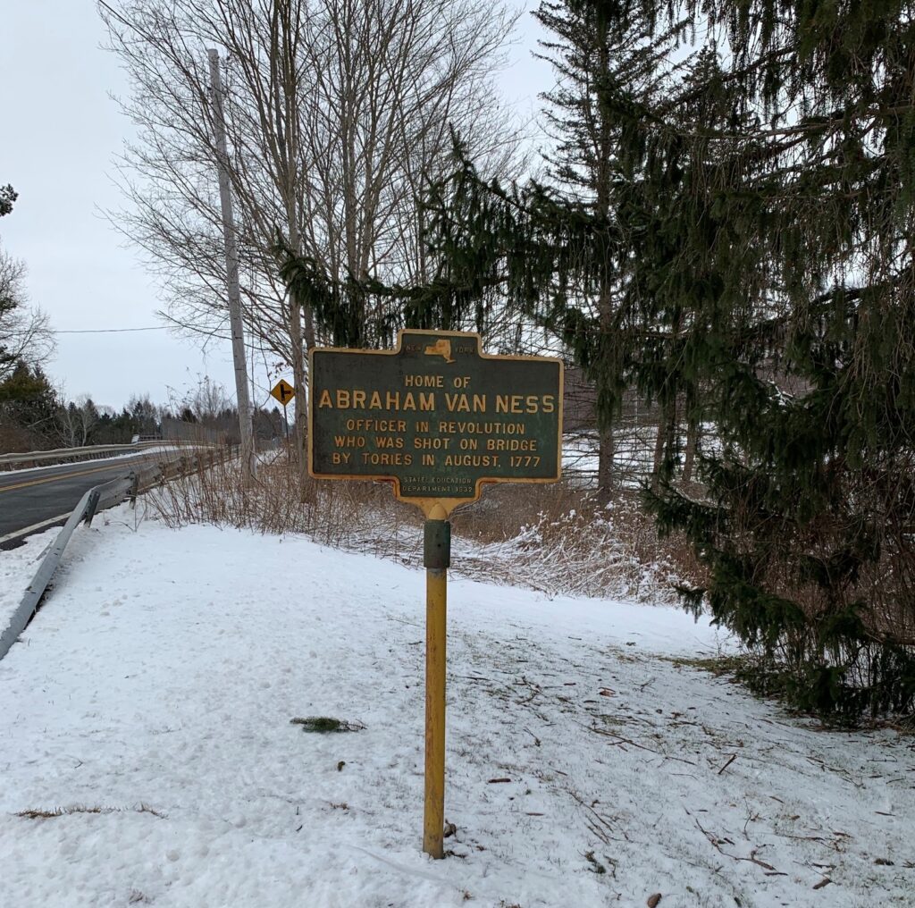 ABRAHAM VAN NESS REVOLUTIONARY WAR OFFICER MEMORIAL MARKER