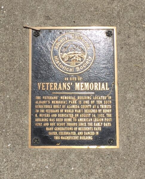 ALBANY VETERANS’ MEMORIAL BUILDING PLAQUE