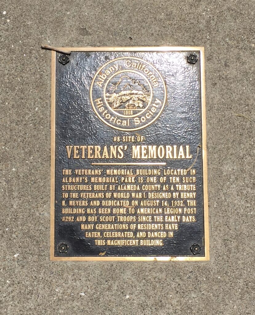 ALBANY VETERANS’ MEMORIAL BUILDING PLAQUE
