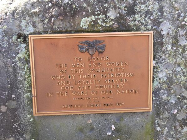 AMERICAN LEGION POST 1627 WAR MEMORIAL PLAQUE