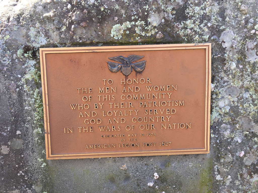 AMERICAN LEGION POST 1627 WAR MEMORIAL PLAQUE