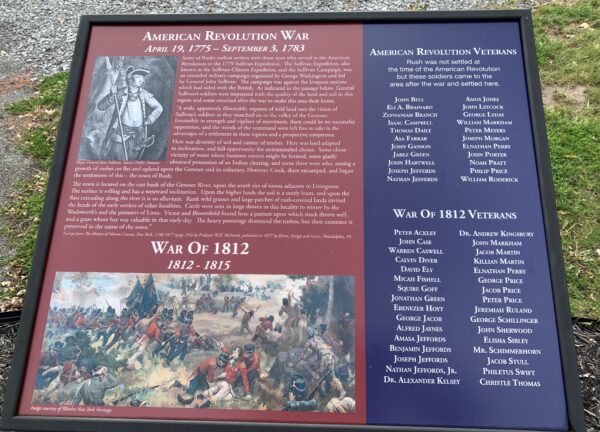 AMERICAN REVOLUTION WAR AND WAR OF 1812 MEMORIAL PLAQUE