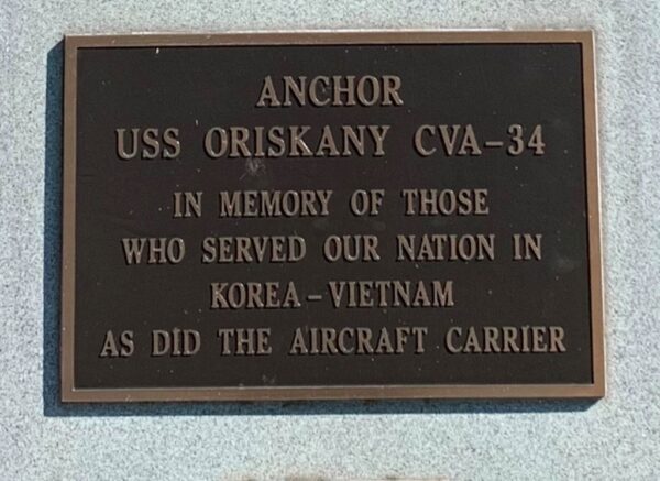 ANCHOR USS ORIOSKANY CVA-34 MEMORIAL PLAQUE A
