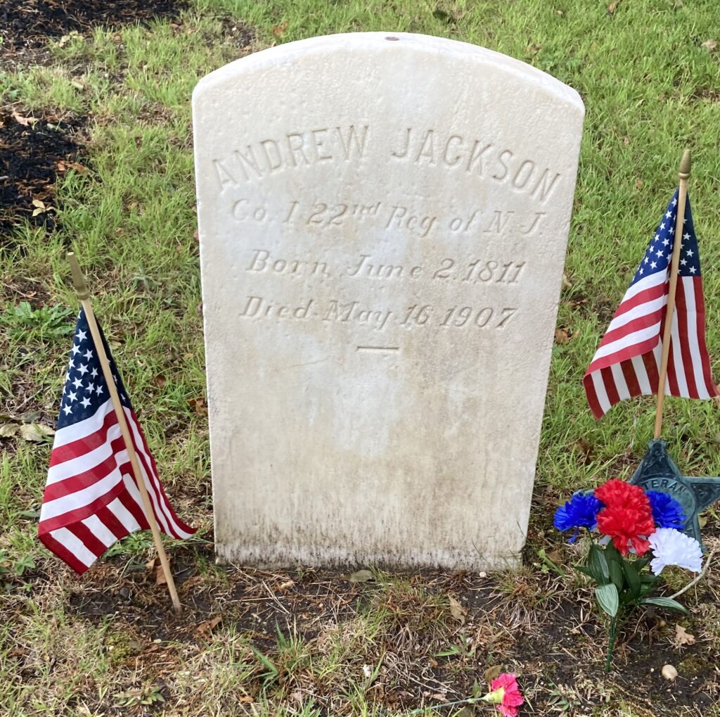 ANDREW JACKSON CO I. 22ND REG MEMORIAL CEMETERY STONE