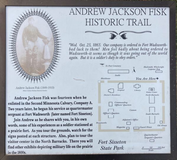 ANDREW JACKSON FISK HISTORIC TRAIL PLAQUE