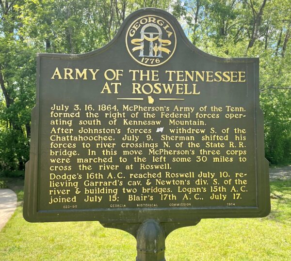 ARMY OF THE TENNESSEE AT ROSWELL WAR MEMORIAL MARKER