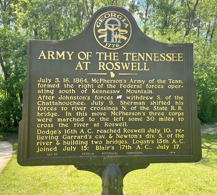 ARMY OF THE TENNESSEE AT ROSWELL WAR MEMORIAL MARKER