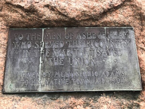 ASHBURNHAM WAR THAT SAVED THE UNION MEMORIAL PLAQUE