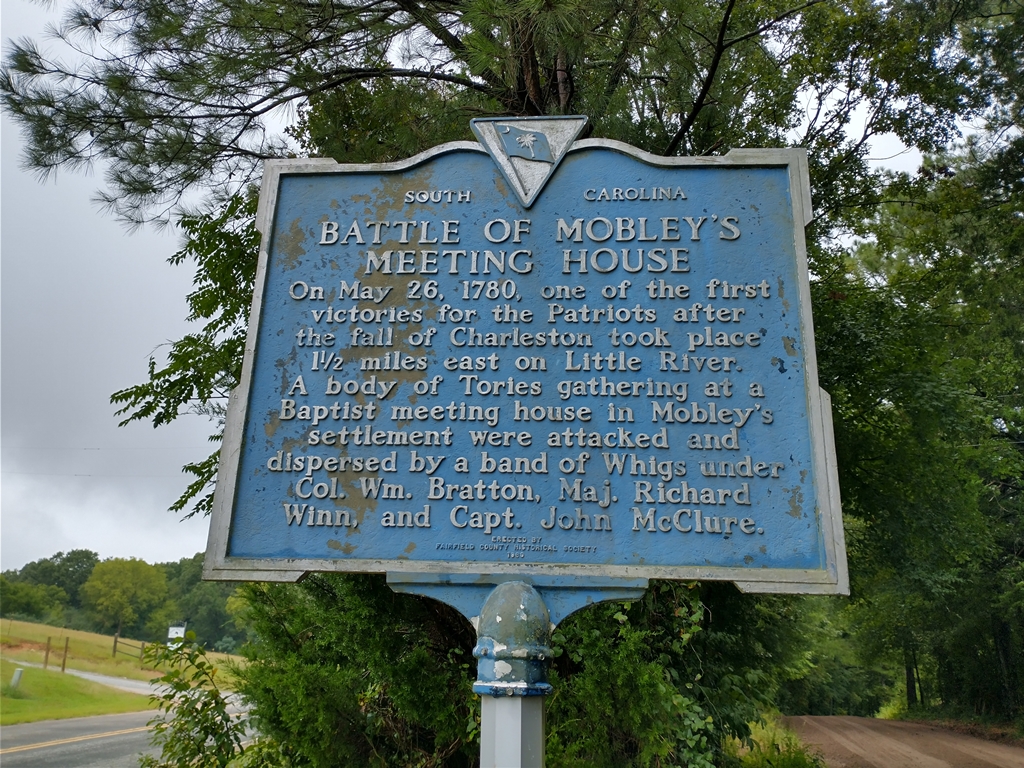 BATTLE OF MOBLEY’S MEETING HOUSE MEMORIAL MARKER