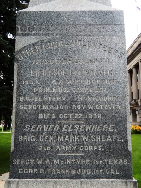 CO. H. 1ST REG. SOUTH DAKOTA VOL WAR MEMORIAL SIDE C