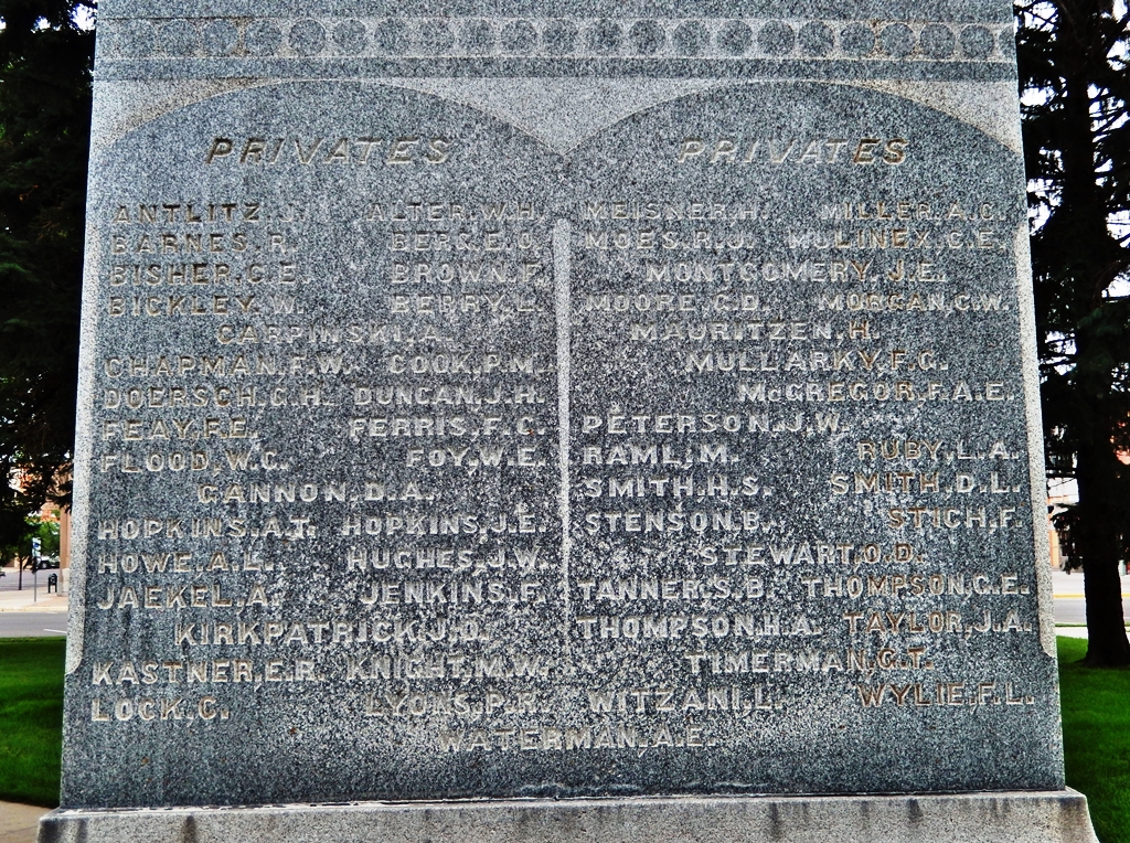 CO. H. 1ST REG. SOUTH DAKOTA VOL WAR MEMORIAL SIDE D